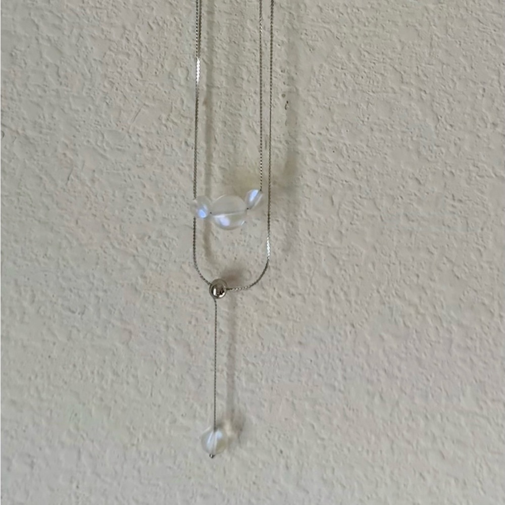 Rainbow White | Silver | Mermaid Glass Cascade Double Pendant NEW
Sold Out - Picture 4 of 5